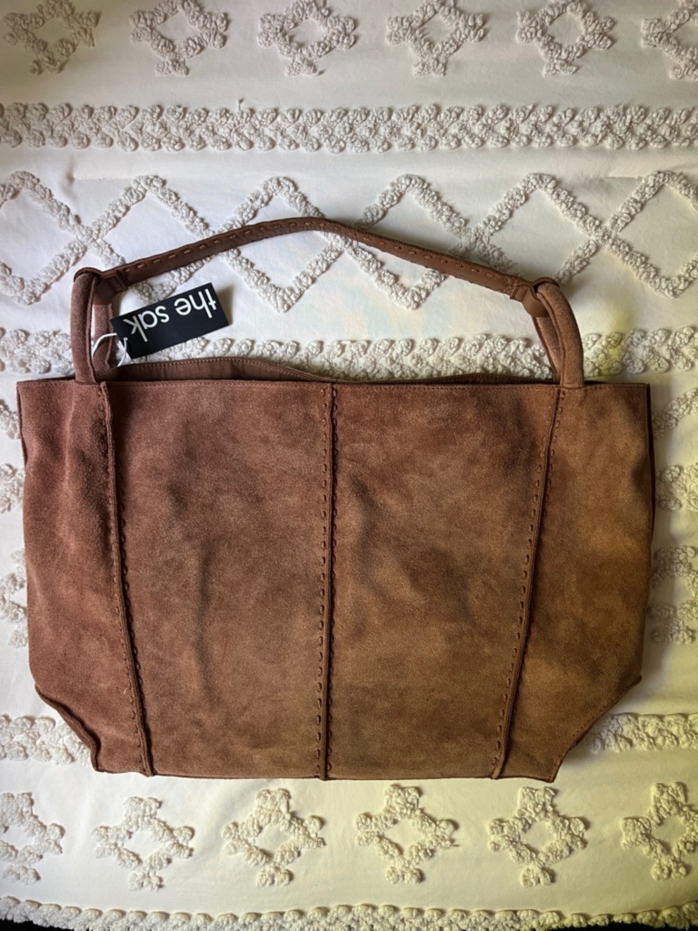 NWT The Sak Large Los Feliz Tobacco Suede Shoulder Tote